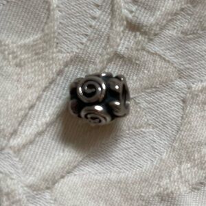 Pandora Silver Rose Scroll Charm Bead
